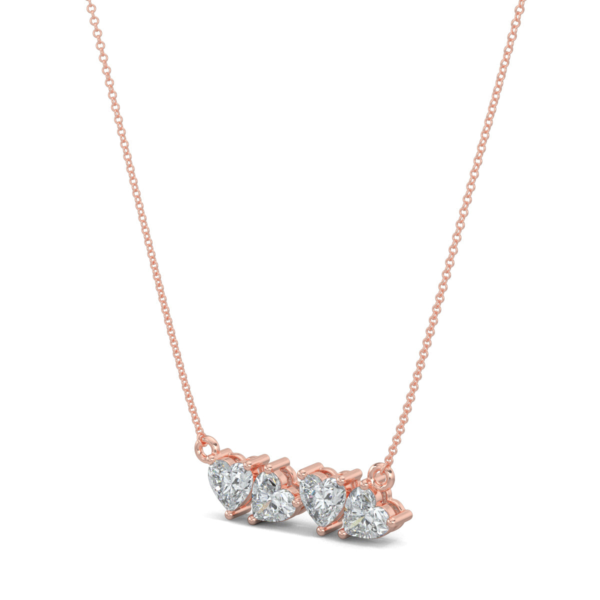 Rose Gold, Diamond Pendants, natural diamond pendant, lab-grown diamond pendant, Love Line Diamond Pendant, Forever Yours collection, casual diamond pendant, heart-shaped diamonds