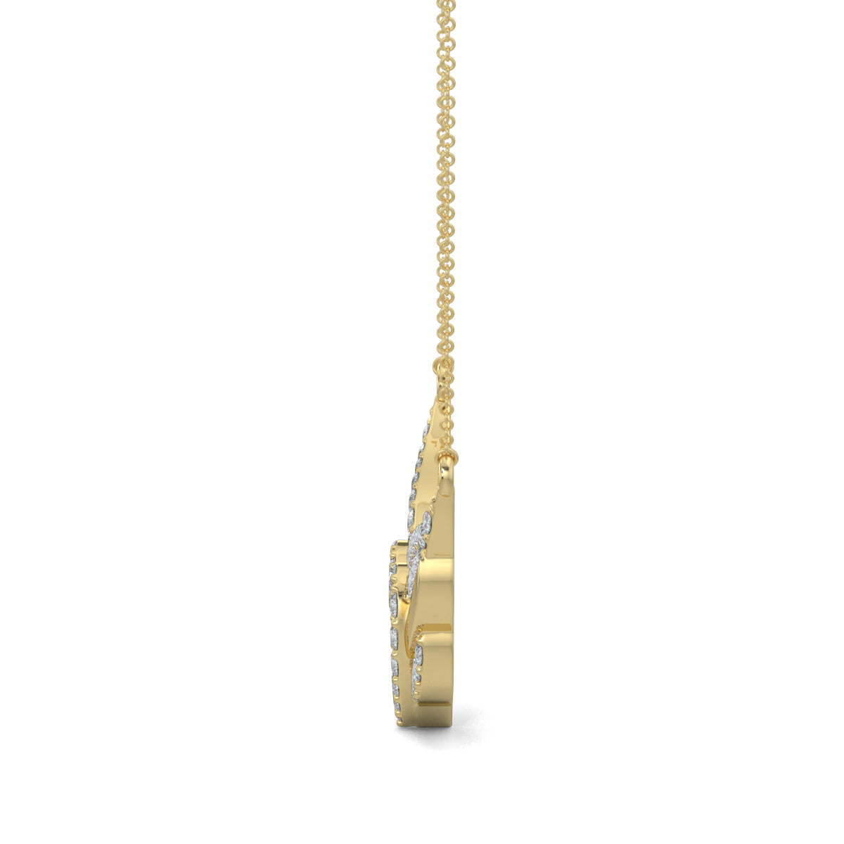 Yellow Gold, Diamond Pendants, natural diamond pendant, lab-grown diamond pendant, Angelic Heart Pendant, Casual Diamond Pendant, Heart Pendant, Round Diamonds, Forever Yours Collection, Celestial Jewelry