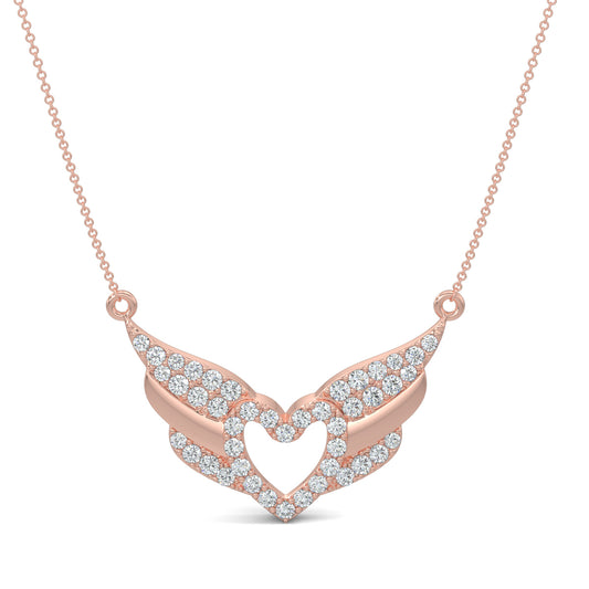 Rose Gold, Diamond Pendants, natural diamond pendant, lab-grown diamond pendant, Angelic Heart Pendant, Casual Diamond Pendant, Heart Pendant, Round Diamonds, Forever Yours Collection, Celestial Jewelry