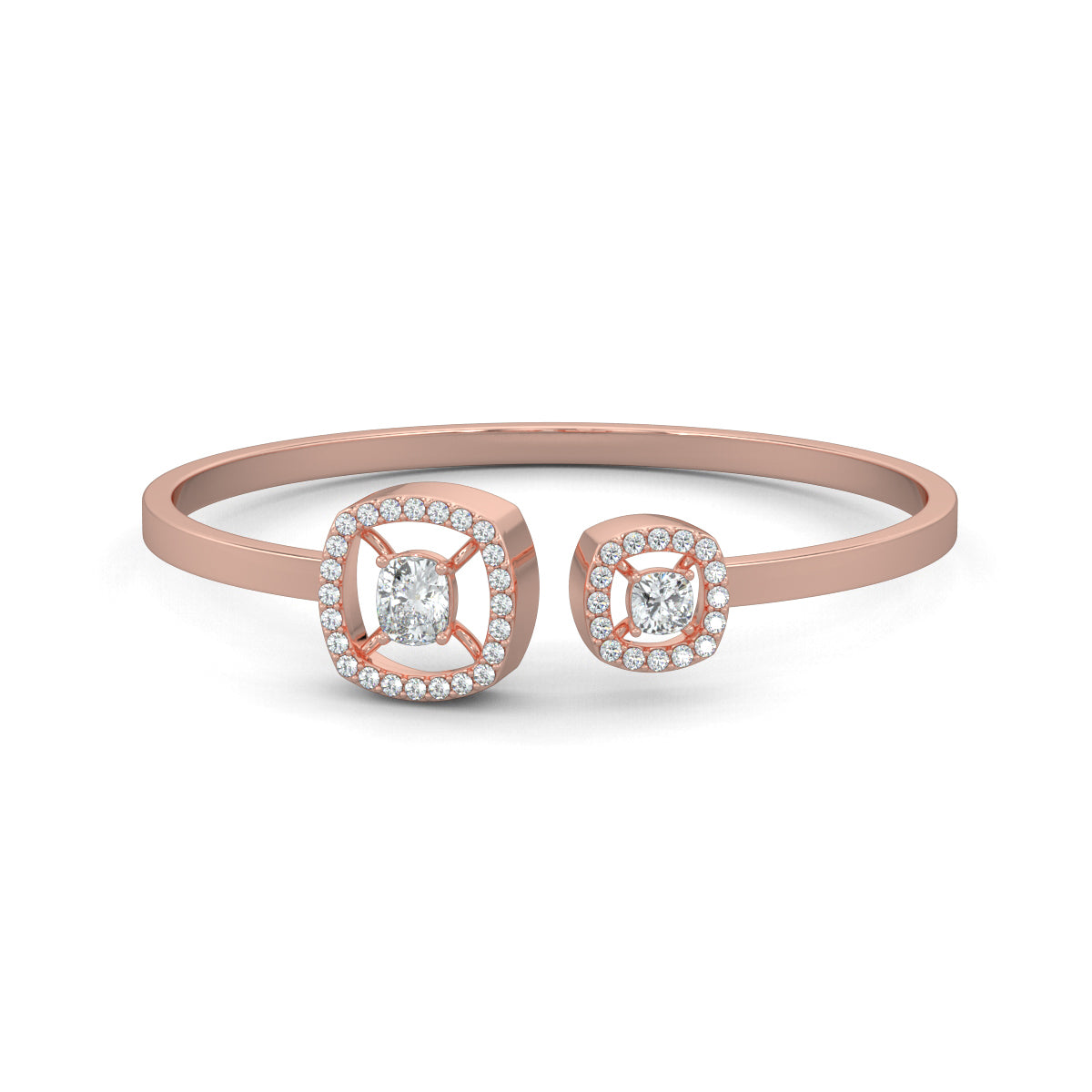 Rose Gold, Diamond Bracelets, Natural Diamonds, Labgrown DIamonds, Cushion Cut Diamond Bracelet, Halo Setting, Elegant Diamond Bracelet