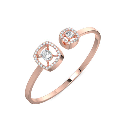 Rose Gold, Diamond Bracelets, Natural Diamonds, Labgrown DIamonds, Cushion Cut Diamond Bracelet, Halo Setting, Elegant Diamond Bracelet