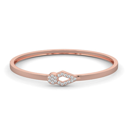 Rose Gold, Diamond Bracelet, Natural diamond bracelet, Lab-grown diamond bracelet, Crest Oval Diamond Bracelet, oval bracelet, diamond crest motif, luxury jewelry, diamond bracelet for women