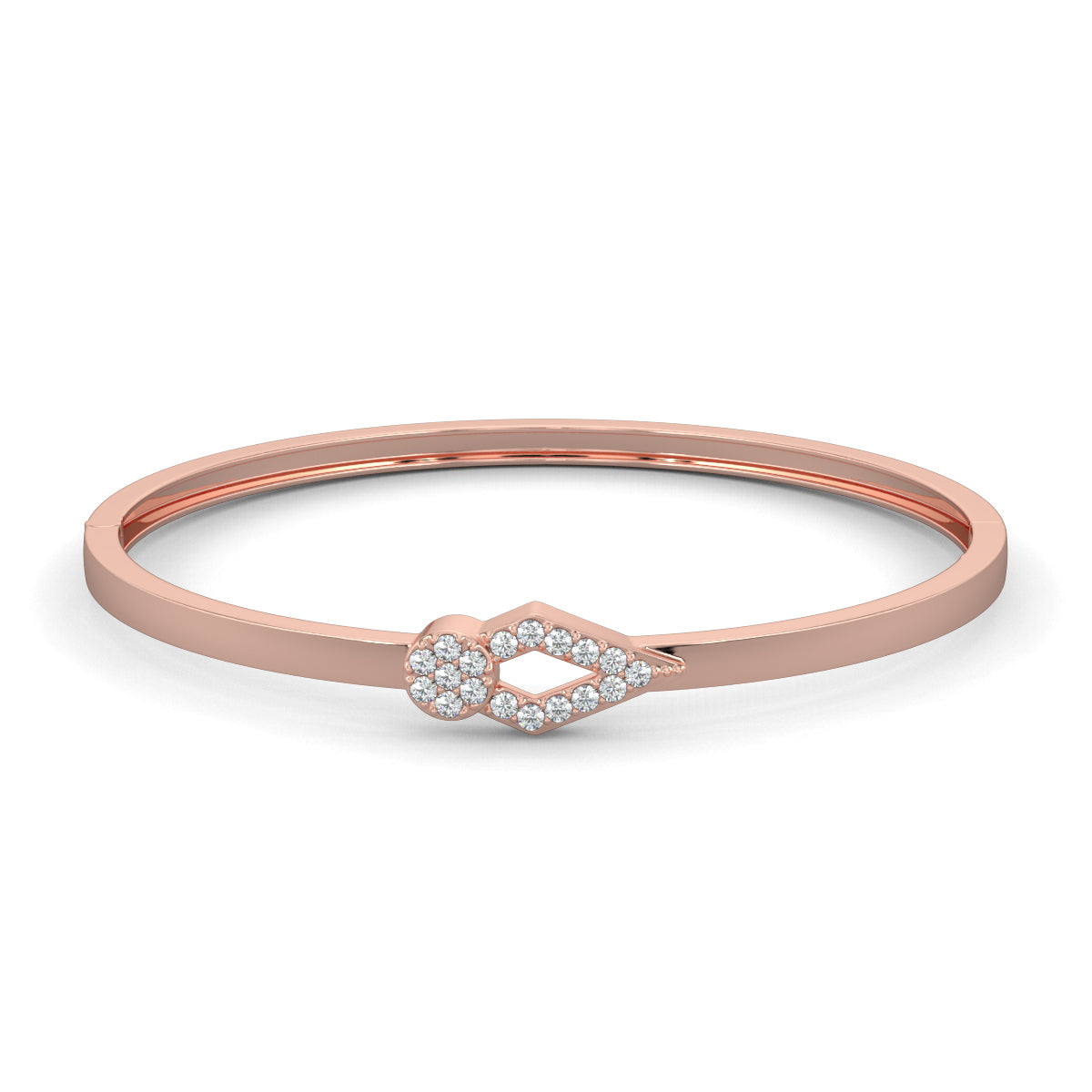 Rose Gold, Diamond Bracelet, Natural diamond bracelet, Lab-grown diamond bracelet, Crest Oval Diamond Bracelet, oval bracelet, diamond crest motif, luxury jewelry, diamond bracelet for women