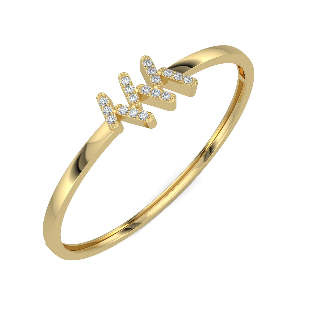 Yellow Gold, Diamond Bracelet, Natural diamond bracelet, Lab-grown diamond bracelet, Ripple Diamond Bracelet, Oval Band Bracelet, Ripple Diamond Pattern, Fashion Jewelry