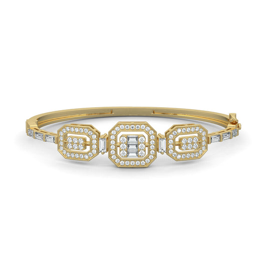 Yellow Gold, Diamond Bracelet, Elysian Emerald Bracelet, Natural Diamonds, Lab-grown Diamonds, Pave Setting, Baguette Diamonds, Metal Accents, Jewelry, Fashion, Accessories