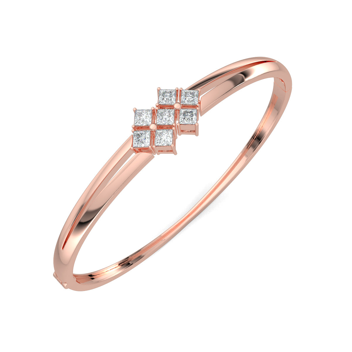 Rose Gold, Diamond Bracelet, Natural diamond bracelet, Lab-grown diamond bracelet, Princess cut diamond bracelet, Oval bracelet, Diamond jewelry, Luxury bracelet, Statement bracelet, Fashion accessory.