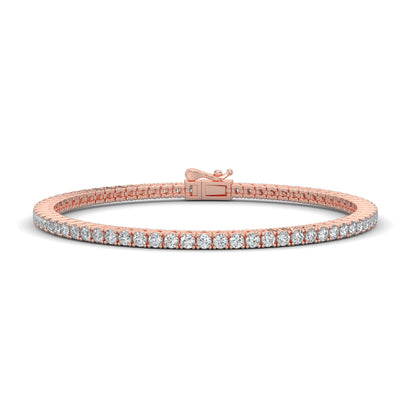 Rose Gold, Diamond Bracelet, Natural diamond bracelet, Lab-grown diamond bracelet, 15-Pointer Tennis Bracelet, tennis bracelet, prong setting, jewelry