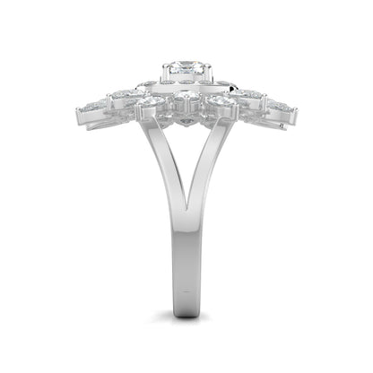 White Gold, Diamond Ring, Natural Diamond Ring, Lab-Grown Diamond Ring, Cushion Square Diamond, Halo Setting, Pear Diamonds, Celestial Jewelry, Ethical Luxury, Everyday Ring
