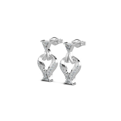White Gold, Diamond Earrings, Trillium Sparkle Earrings, Mid-length Earrings, Natural Diamonds, Lab-grown Diamonds, Trillion-cut Diamonds, Round Diamonds, Sophisticated Earrings, Elegant Jewelry