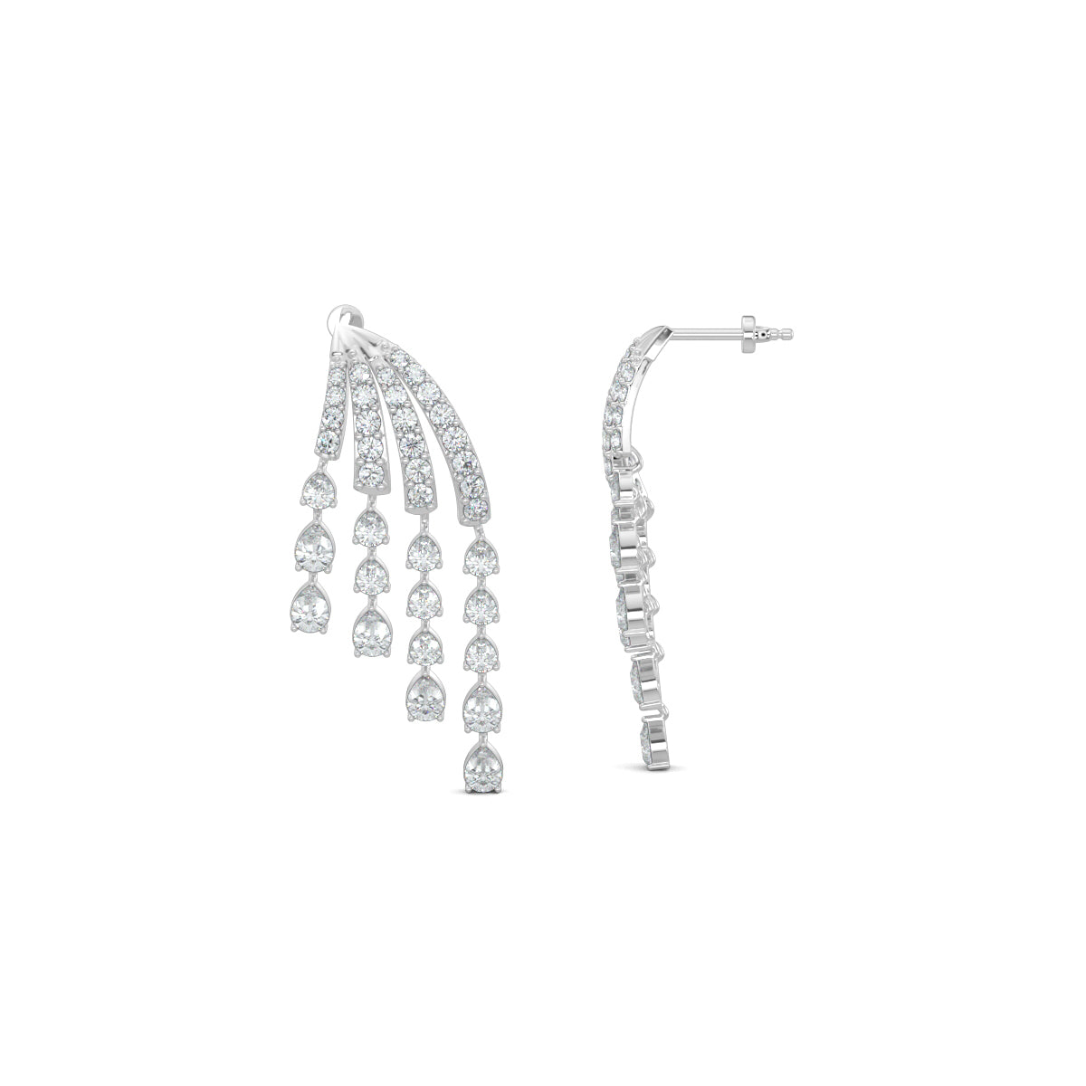 White Gold, Diamond Earrings, Azure Droplet Earrings, natural diamonds, lab-grown diamonds, droplet earrings, diamond droplets, elegant earrings, nature-inspired jewelry, diamond jewelry