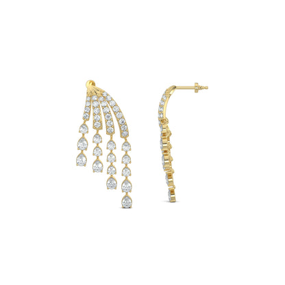 Yellow Gold, Diamond Earrings, Azure Droplet Earrings, natural diamonds, lab-grown diamonds, droplet earrings, diamond droplets, elegant earrings, nature-inspired jewelry, diamond jewelry
