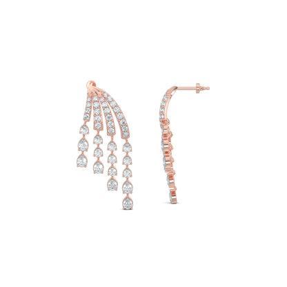 Rose Gold, Diamond Earrings, Azure Droplet Earrings, natural diamonds, lab-grown diamonds, droplet earrings, diamond droplets, elegant earrings, nature-inspired jewelry, diamond jewelry