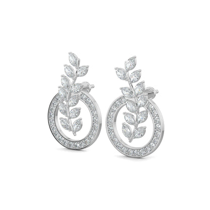 White Gold, Diamond Earrings, Natural diamond earrings, Lab-grown diamond earrings, Marquise Vine Earrings, Nature-inspired earrings, Vine-like design, Ethical diamonds, Elegance, Sparkling jewelry