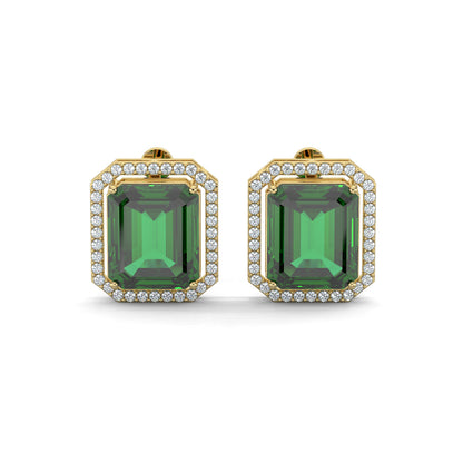 Yellow Gold, 18kt, 14kt, Emerald Charm Earrings, Emerald-shaped diamonds, Timeless beauty, Jewelry,Jewellery,  Fashion, Accessories, Diamond earrings