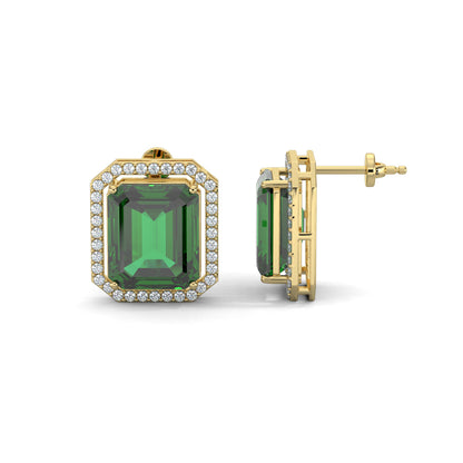 Yellow Gold, 18kt, 14kt, Emerald Charm Earrings, Emerald-shaped diamonds, Timeless beauty, Jewelry,Jewellery,  Fashion, Accessories, Diamond earrings