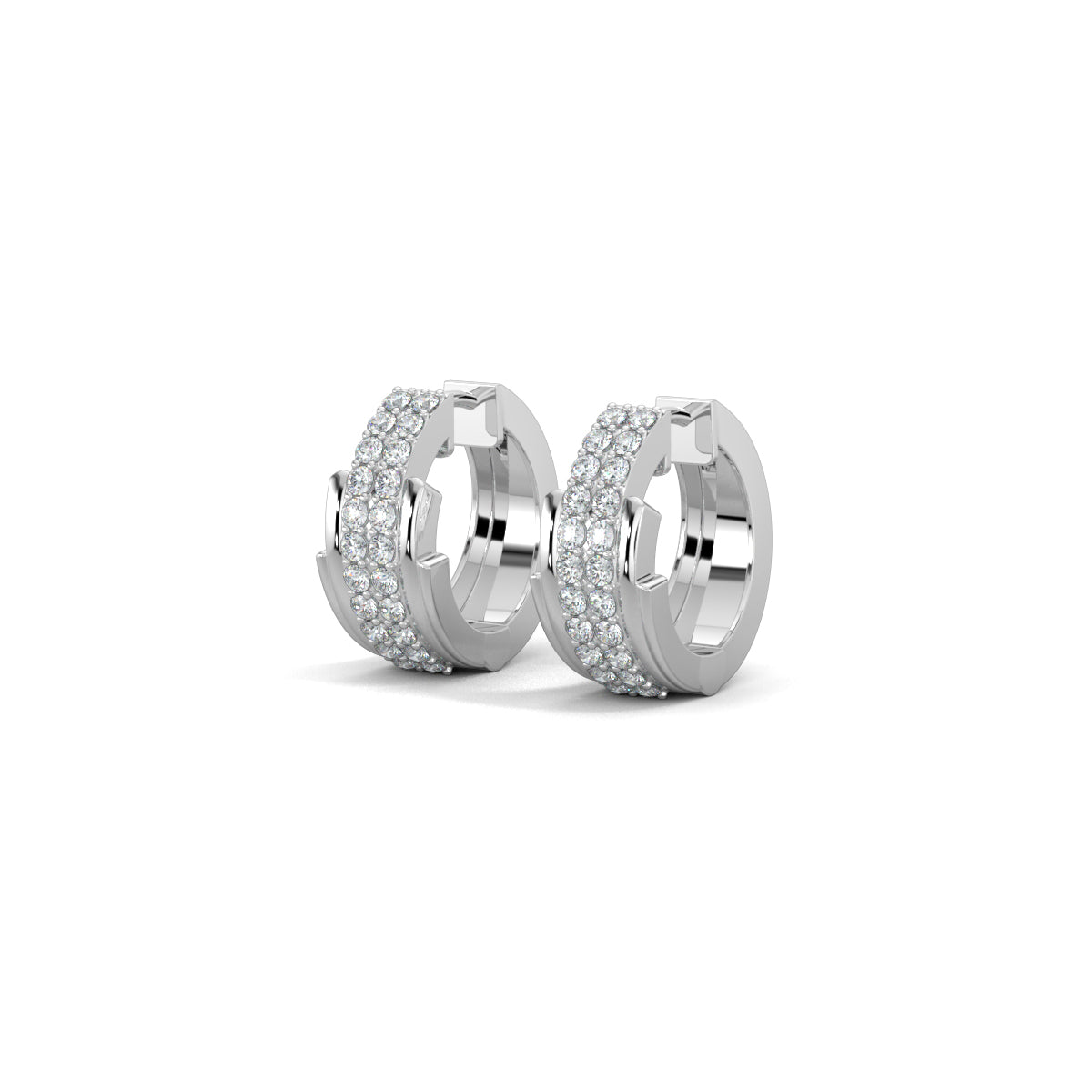 White Gold, Diamond Earrings, Bali Bliss Diamond Earrings, natural diamonds, lab-grown diamonds, pave-set round diamonds, elegant earrings, sophisticated jewelry, statement earrings, glamorous accessories.