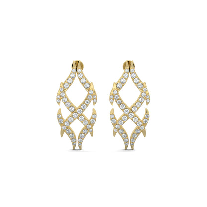 Yellow Gold, Diamond Earrings, Italian-inspired diamond earrings, mid-length earrings, natural diamonds, lab-grown diamonds, Bella Luce Earrings, elegant jewelry, sophisticated earrings, Italian design inspired earrings.