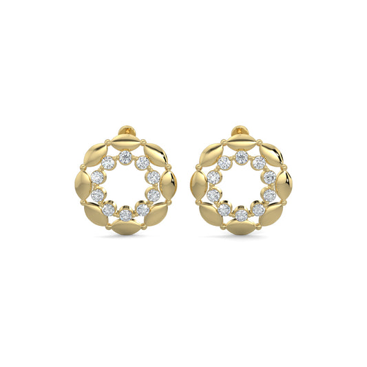 Yellow Gold, Diamond Earrings, Vivara round diamond earrings, natural diamond studs, lab-grown diamond studs, elegant diamond earrings, round-shaped earrings, sophisticated jewelry