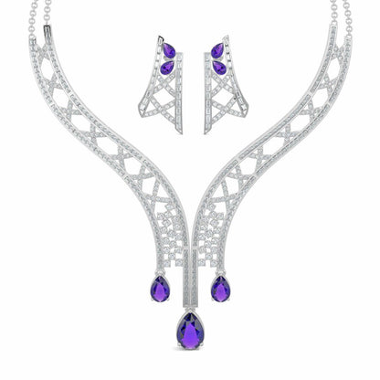 White Gold, Diamond Necklace, Natural diamond necklace, Lab-grown diamond necklace, Diamond Necklace Set, Casual Jewelry, Lariat Necklace, Amethyst Jewelry, Elegant Necklace, Matching Earrings, Modern Jewelry, Women’s Fashion Jewelry