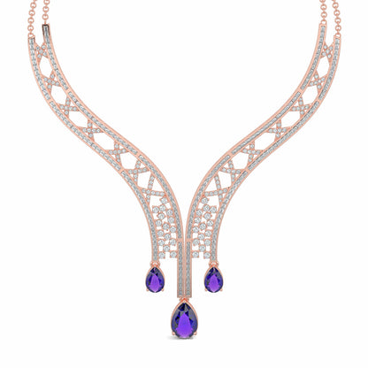 Rose Gold, Diamond Necklace, Natural diamond necklace, Lab-grown diamond necklace, Diamond Necklace Set, Casual Jewelry, Lariat Necklace, Amethyst Jewelry, Elegant Necklace, Matching Earrings, Modern Jewelry, Women’s Fashion Jewelry