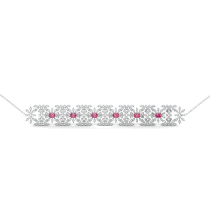 White Gold, Diamond Necklace, Natural diamond necklace, Lab-grown diamond necklace, Casual Jewelry, Choker Necklace, Ruby Necklace, Elegant Jewelry, Gemstone Jewelry, Red Ruby, Diamond Earrings