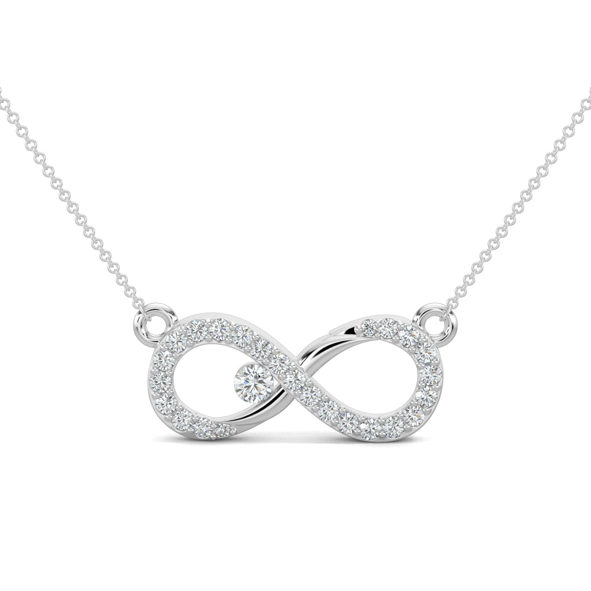 White Gold, Diamond Pendants, Endless love pendant, natural diamonds pendant, lab-grown diamonds pendant, infinity symbol jewelry, diamond infinity necklace, elegant pendant, timeless love necklace, diamond jewelry, everlasting bond pendant.