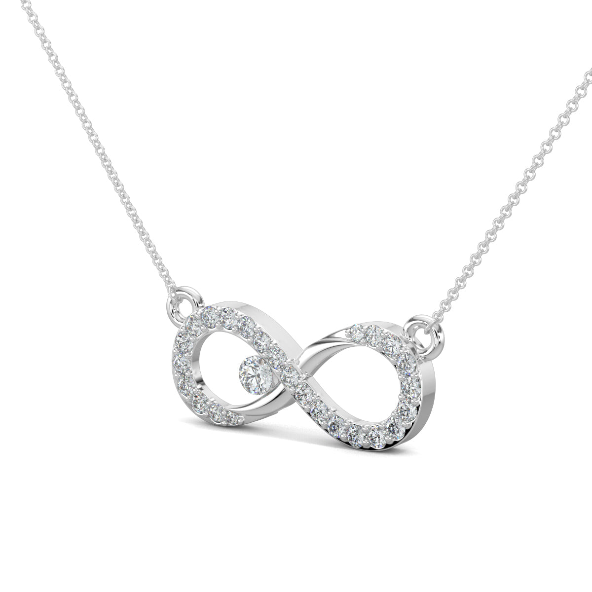 White Gold, Diamond Pendants, Endless love pendant, natural diamonds pendant, lab-grown diamonds pendant, infinity symbol jewelry, diamond infinity necklace, elegant pendant, timeless love necklace, diamond jewelry, everlasting bond pendant.