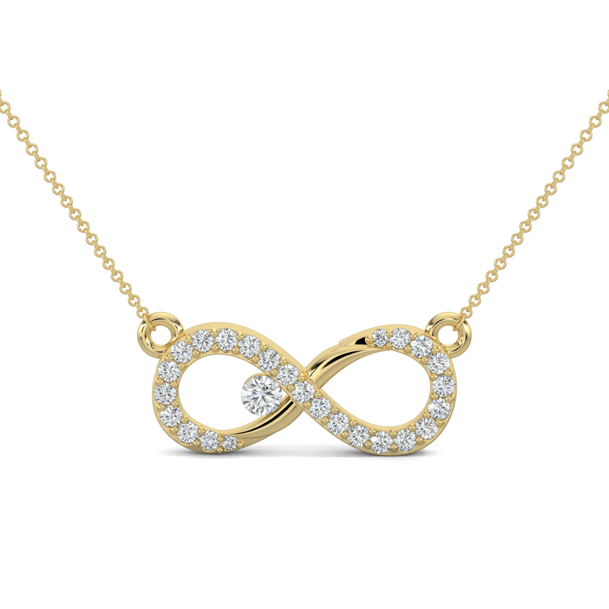 Yellow Gold, Diamond Pendants, Endless love pendant, natural diamonds pendant, lab-grown diamonds pendant, infinity symbol jewelry, diamond infinity necklace, elegant pendant, timeless love necklace, diamond jewelry, everlasting bond pendant.