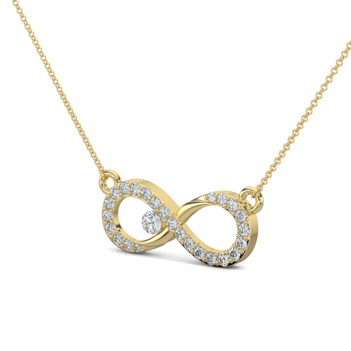 Yellow Gold, Diamond Pendants, Endless love pendant, natural diamonds pendant, lab-grown diamonds pendant, infinity symbol jewelry, diamond infinity necklace, elegant pendant, timeless love necklace, diamond jewelry, everlasting bond pendant.