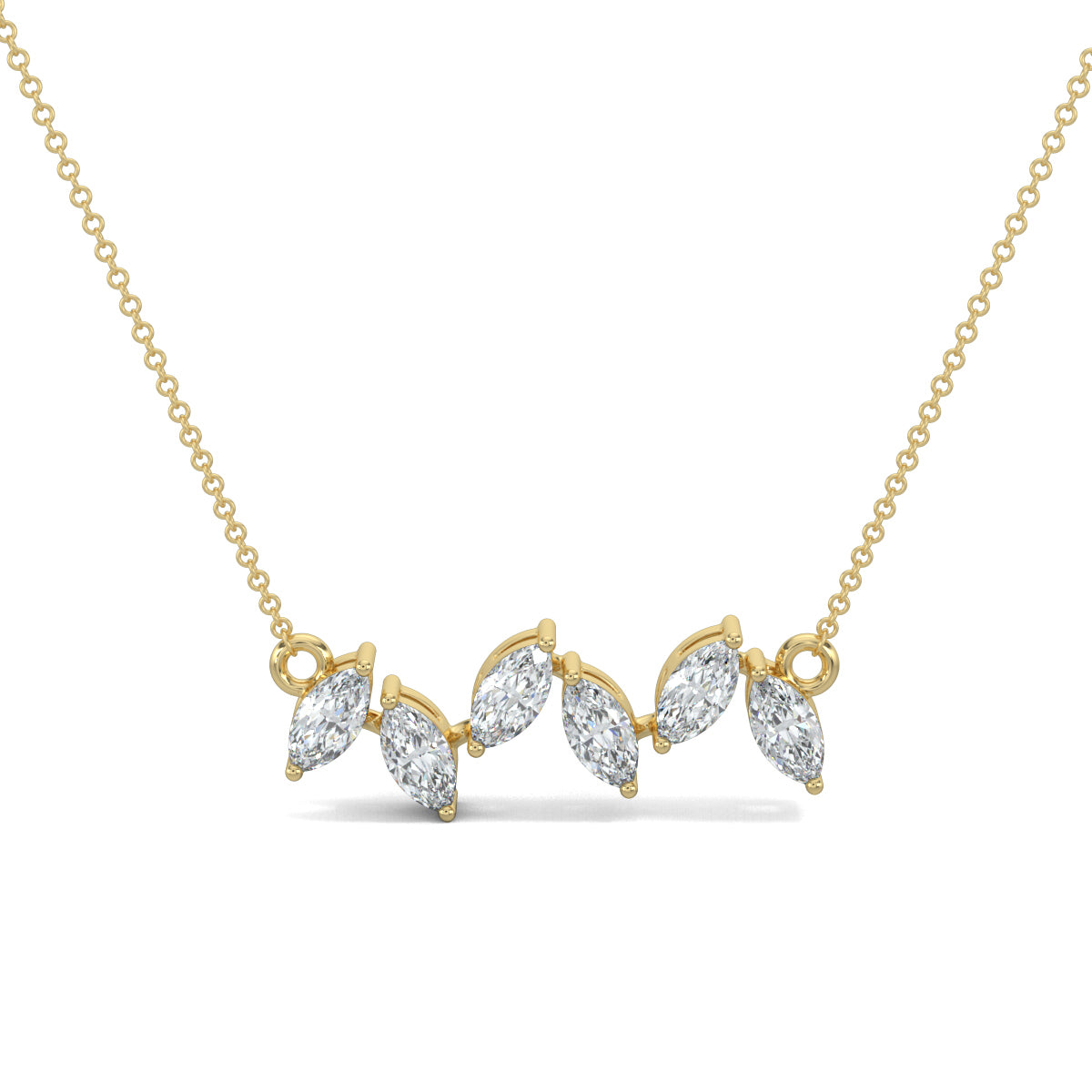 Yellow Gold, Diamond Pendants, Natural diamond pendant, Lab-grown diamond pendant, Marquise diamond pendant, Embrace design pendant, Ethically sourced diamonds, Elegant jewelry accessory