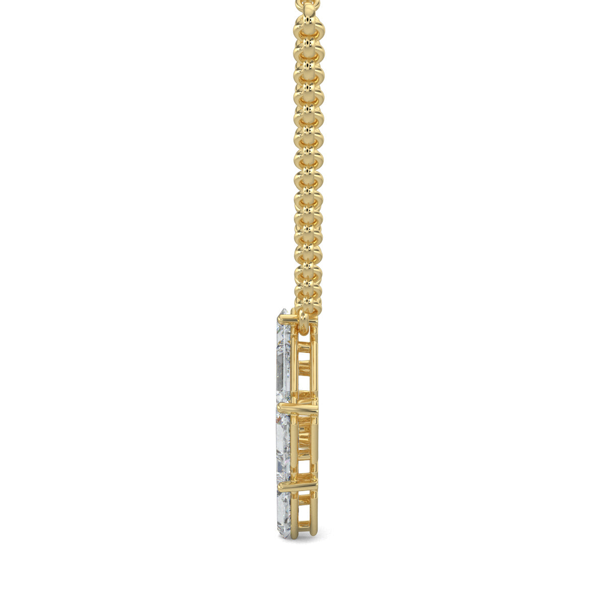 Yellow Gold, Diamond pendants, Astral Luxe Pendant, natural diamonds, lab-grown diamonds, rectangle pendant, casual jewelry, elegant pendant, diamond jewelry.