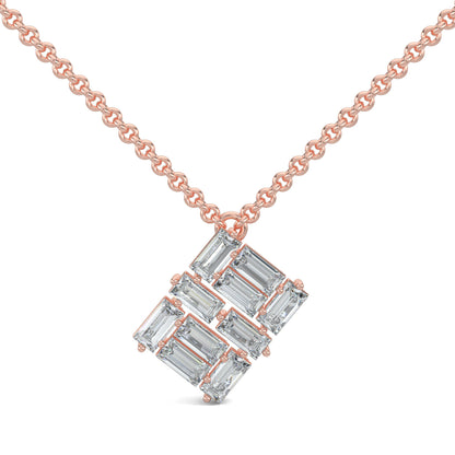 Rose Gold, Diamond pendants, Astral Luxe Pendant, natural diamonds, lab-grown diamonds, rectangle pendant, casual jewelry, elegant pendant, diamond jewelry.