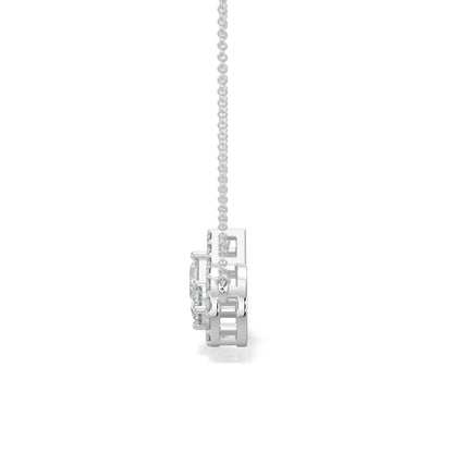 White Gold, Diamond Pendant, Modern Duo Pendant, Natural diamonds, Lab-Grown Diamonds Pendant, Princess Cut Diamond Pendant, Halo Setting Pendant, Contemporary Jewelry, Elegant Pendant, Casual Pendant, Timeless Design, Ethical Diamonds