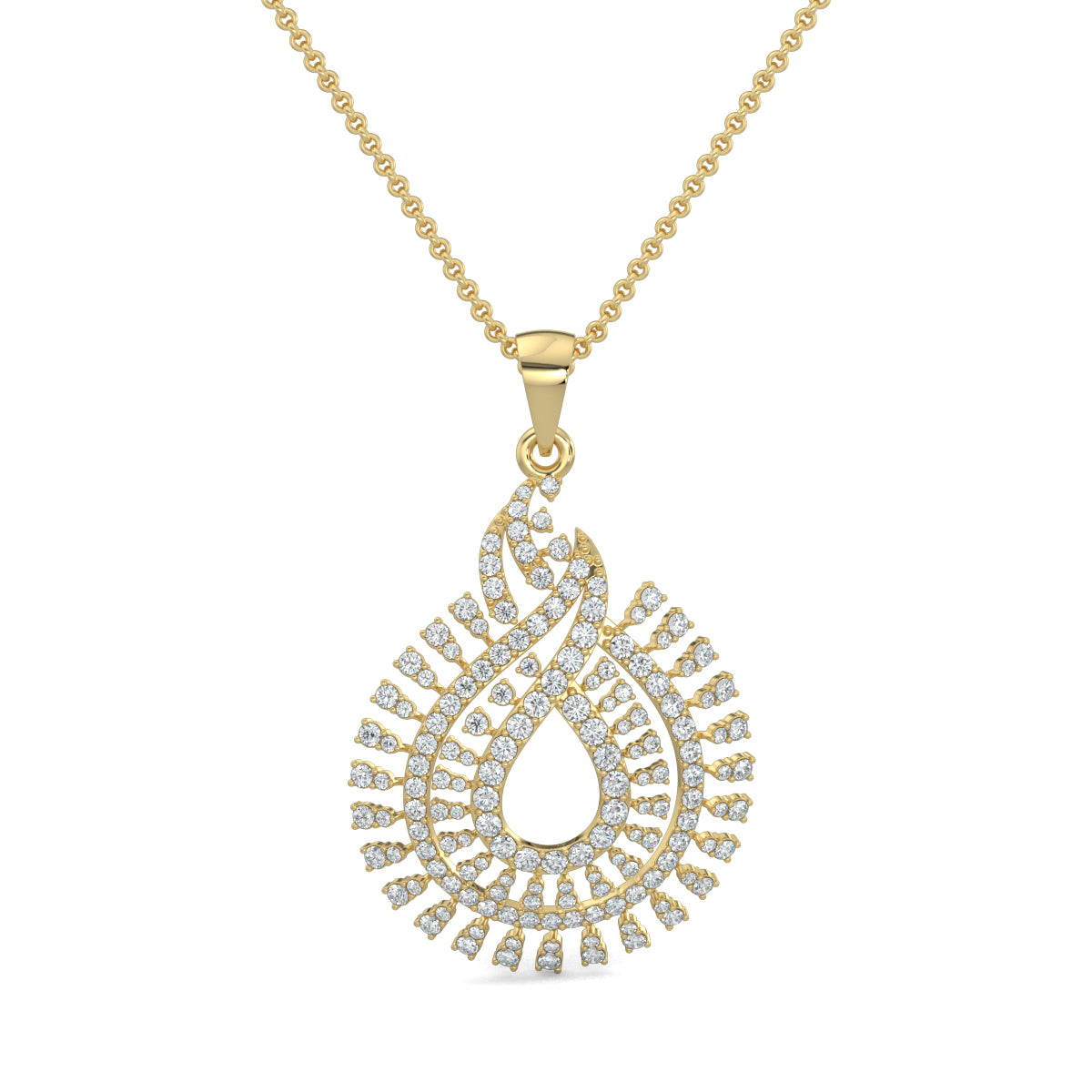 Yellow Gold, Diamond Pendants, traditional design pendant, casual pendant, pear-shaped pendant, round diamond pendant, diamond jewelry, Natural Diamonds, Lab-Grown Diamonds, Elegant Jewelry