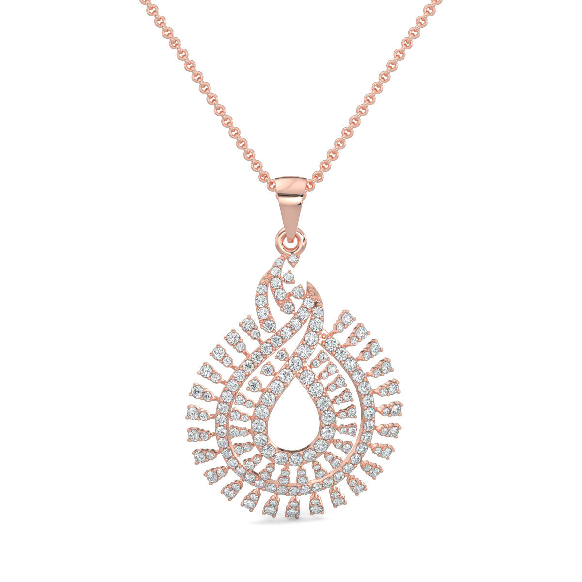 Rose Gold, Diamond Pendants, traditional design pendant, casual pendant, pear-shaped pendant, round diamond pendant, diamond jewelry, Natural Diamonds, Lab-Grown Diamonds, Elegant Jewelry