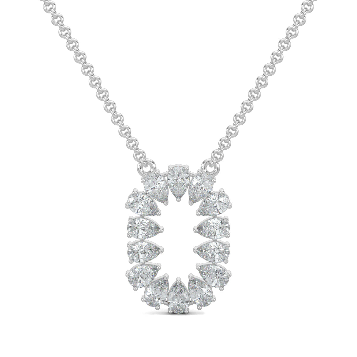 White Gold, Diamond Pendants, Solara Oval Glow pendant, natural diamonds, lab-grown diamonds, casual pendant, pear diamonds, oval-shaped pendant, elegant jewelry, radiant glow