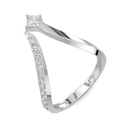 White Gold, Diamond Ring, Radiant Embrace Ring, Natural Diamond Ring, Lab-Grown Diamond Ring, Split Shank Band Ring, V-Shaped Ring, Round Diamond Ring, Princess-Cut Diamond Ring, Elegance, Romance, Contemporary Jewelry