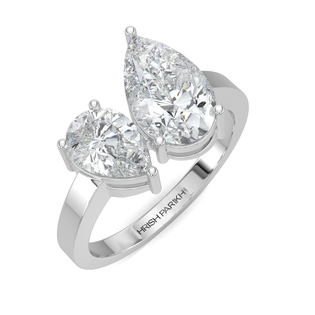 White Gold, Diamond Ring, natural diamond rings, lab-grown diamond rings, pear diamond rings, everyday rings, sustainable diamond jewelry, classic diamond bands