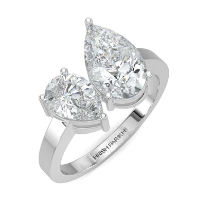 White Gold, Diamond Ring, natural diamond rings, lab-grown diamond rings, pear diamond rings, everyday rings, sustainable diamond jewelry, classic diamond bands