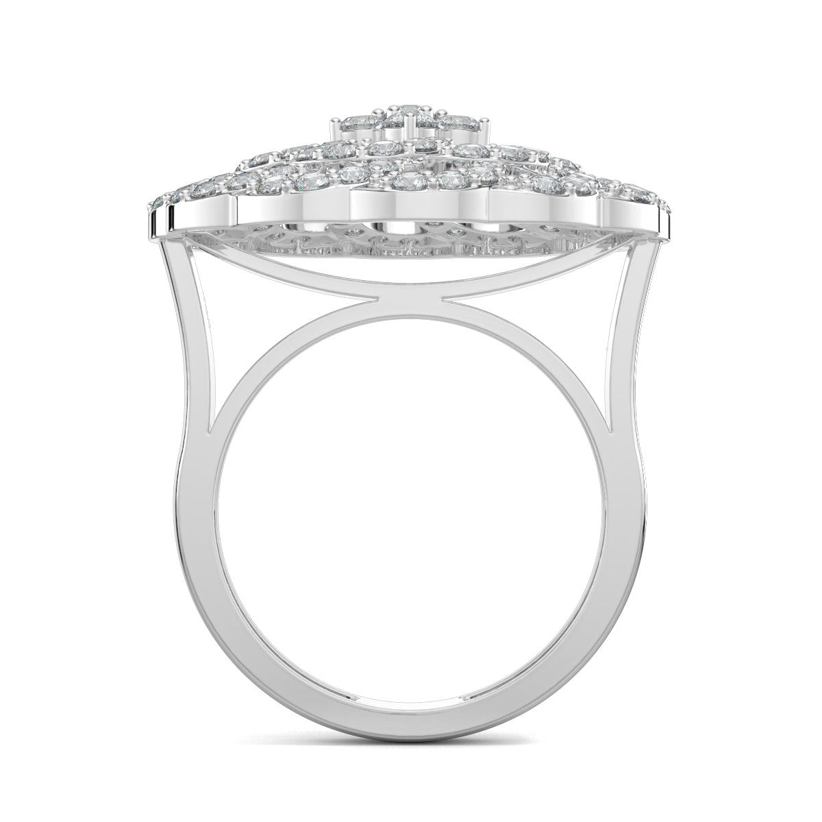 White Gold, Diamond Ring, Natural diamond ring, Blossom Burst Diamond Ring, Lab-Grown Diamonds, Floral Inspired Ring, Diamond Encrusted Ring, Cocktail Jewelry, Statement Ring, Elegant Band Ring, Sparkling Flower Ring