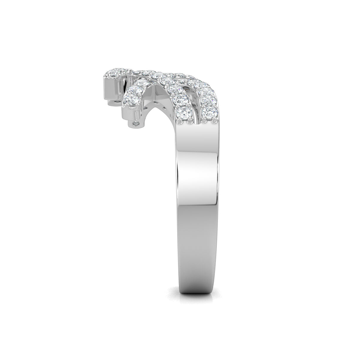 White Gold, Diamond Ring, Diamond ring, Bella Crown Diamond Ring, Italian design ring, Everyday diamond ring, Natural diamond ring, Lab-grown diamond ring, Split shank diamond ring, Crown-inspired ring, Diamond-studded ring