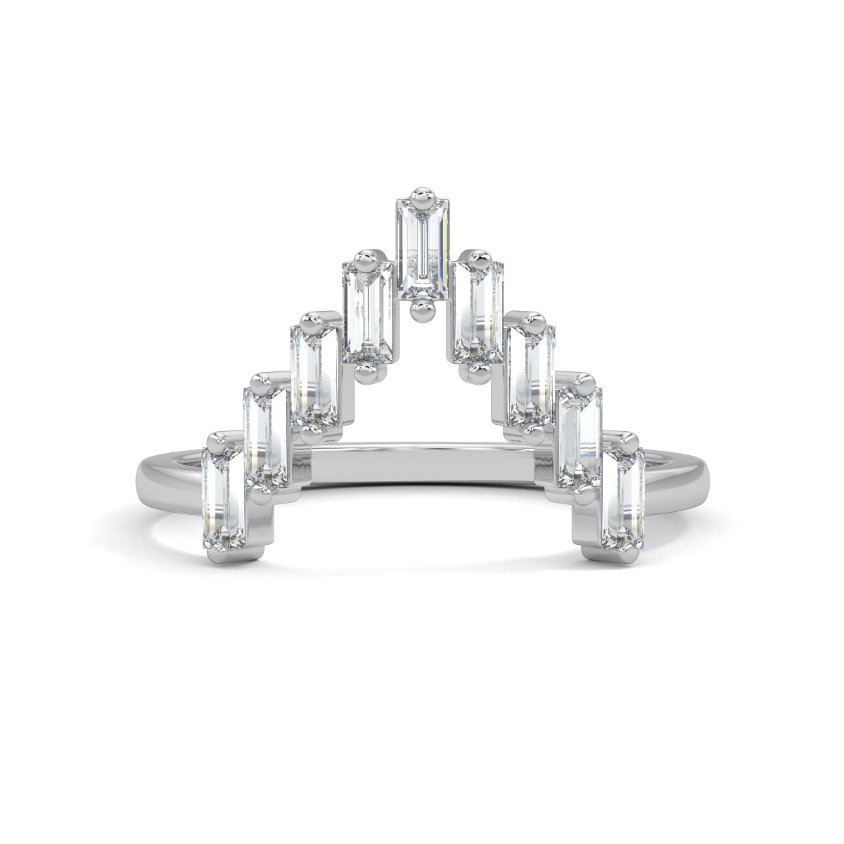White Gold, Diamond Ring, Natural diamond ring, Lab-grown diamond ring, Sovereign crown ring, Regal diamond jewelry, Baguette diamond ring, Everyday luxury ring, Sustainable diamond band, Classic elegance ring, Eco-friendly diamond jewelry
