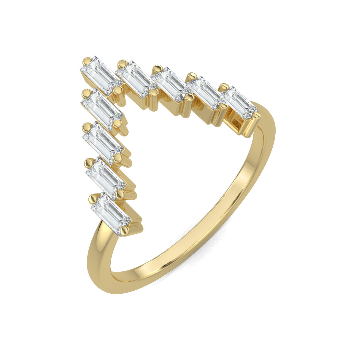 Yellow Gold, Diamond Ring, Natural diamond ring, Lab-grown diamond ring, Sovereign crown ring, Regal diamond jewelry, Baguette diamond ring, Everyday luxury ring, Sustainable diamond band, Classic elegance ring, Eco-friendly diamond jewelry