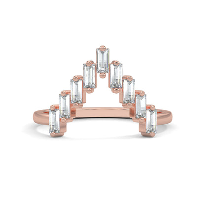 Rose Gold, Diamond Ring, Natural diamond ring, Lab-grown diamond ring, Sovereign crown ring, Regal diamond jewelry, Baguette diamond ring, Everyday luxury ring, Sustainable diamond band, Classic elegance ring, Eco-friendly diamond jewelry