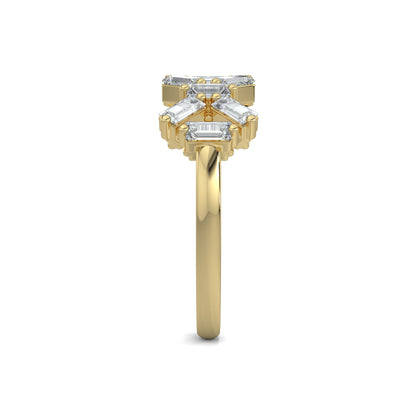 Yellow Gold, Diamond Ring, Natural diamond ring, Lab-grown diamond ring, baguette diamond ring, everyday diamond ring, classic band diamond ring, elegant diamond ring, timeless diamond jewelry.