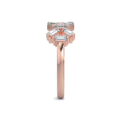 Rose Gold, Diamond Ring, Natural diamond ring, Lab-grown diamond ring, baguette diamond ring, everyday diamond ring, classic band diamond ring, elegant diamond ring, timeless diamond jewelry.