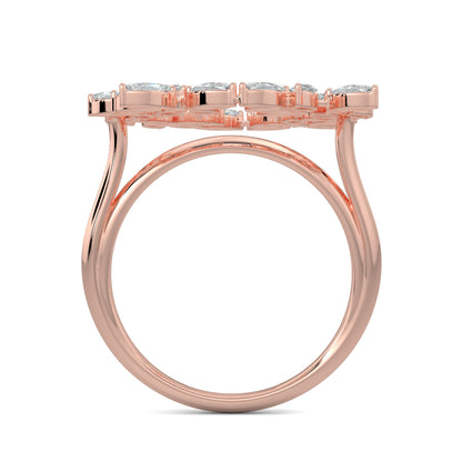 Rose Gold, Diamond Ring, Celeste Cluster Diamond Ring, Natural Diamonds, Lab-Grown Diamonds, Circular Diamond Cluster, Everyday Ring, Classic Band Design