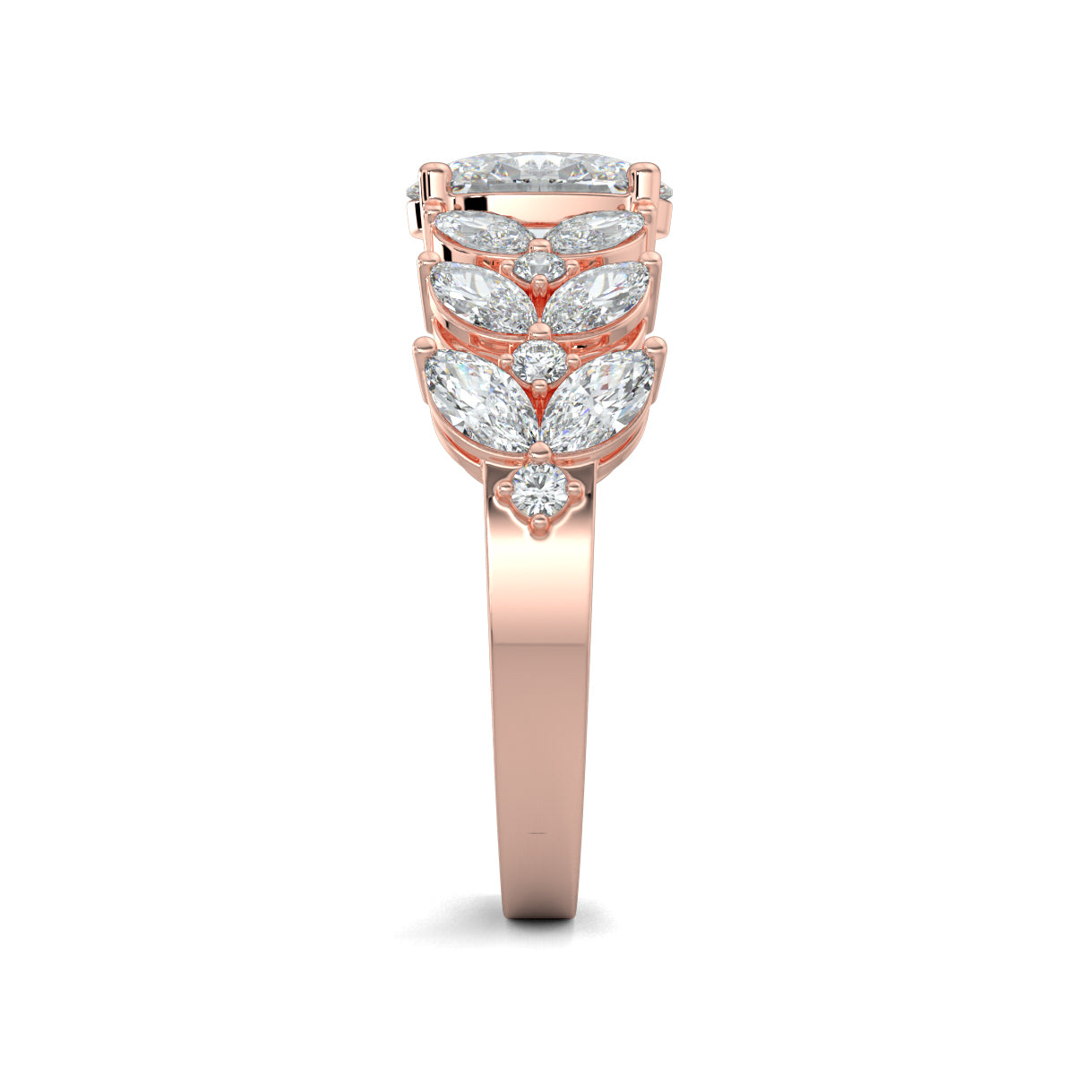 Rose Gold, Diamond Ring, Galactic Charm Solitaire Ring, Natural Diamonds, Lab-Grown Diamonds, Celestial Jewelry, Oval Cut Diamond, Marquise Cut Diamonds, Classic Band Ring