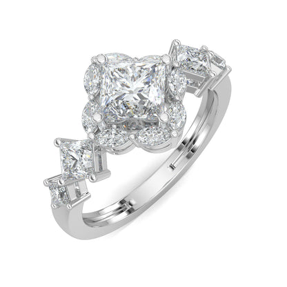 White Gold, Diamond Ring, Aurora Dream Solitaire Ring, natural diamonds, lab-grown diamonds, diamond ring, solitaire ring, princess diamond, marquise diamond, engagement ring, wedding ring, fine jewelry