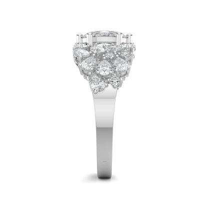 White Gold, Diamond Ring, natural diamond solitaire ring, Lab-grown diamond solitaire ring, Nova Glow Solitaire Ring, oval-cut diamond ring, pear-shaped diamonds, round diamonds, celestial jewelry, classic band, elegant adornment